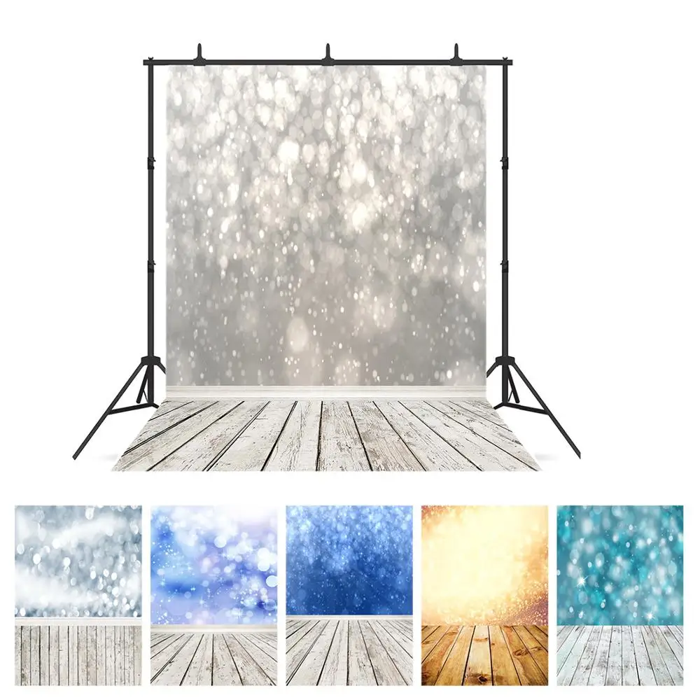 

Shimmer Glitter Wooden Floor Christmas Photography Backgrounds for Photo Booth Child Portrait Vinyl cloth Backdrops Photophone