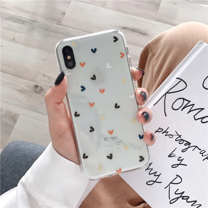 Ottwn для iPhone 11 Pro Max Love Heart Flowers чехол для телефона прозрачный для iPhone XS Max X XR 6 6s 7 8 Plus Модный мягкий чехол-накладка из ТПУ - Цвет: 6996