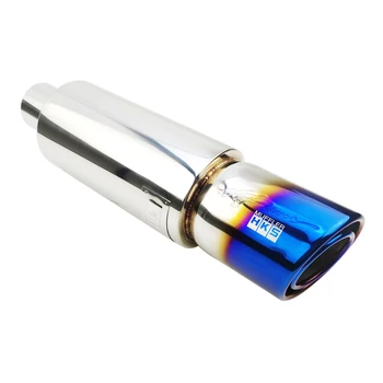 

Auto Moto Exhaust Systems Muffler Tail Pipe High Quality Universal Stainless Steel Double Tailpipe Sound Sports Car 51 57 63MM