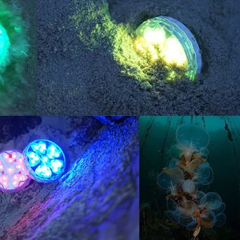 

2pcs Fish Tank Color Changing Remote Control Small Underwater Light RGB LED Bathtub Romantic Magnetic Easy Install Swimming Pool