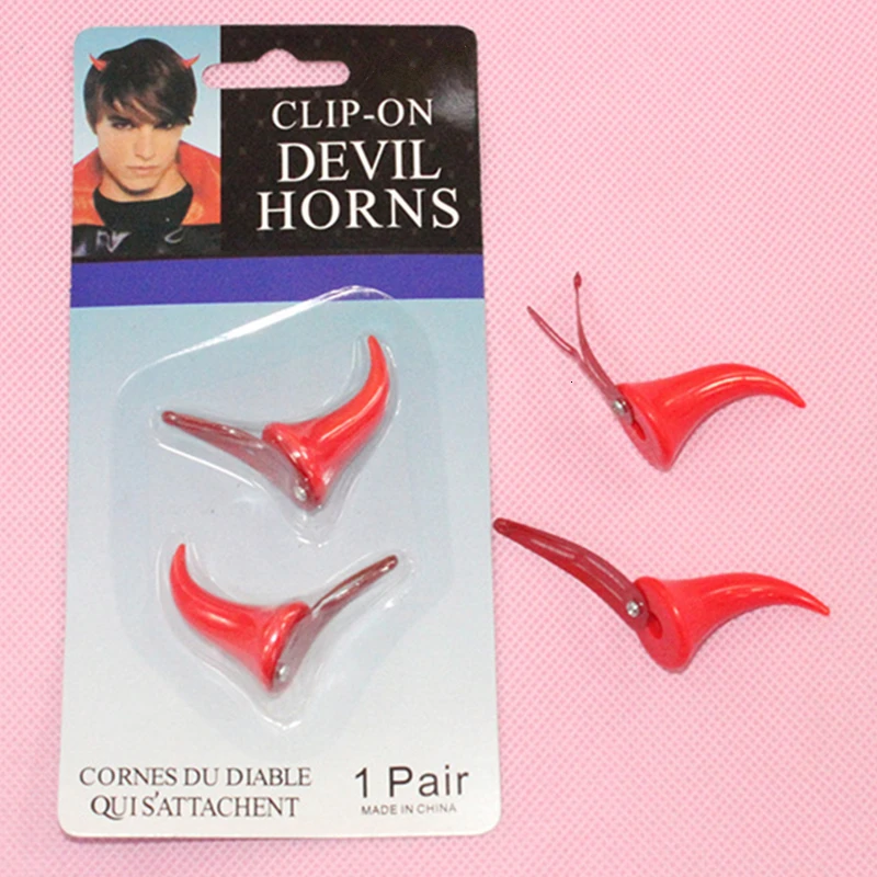 

1 Pair Halloween Devil Horns Hair clip Cosplay Accessorise Unisex Lovely Headwear Stage show Dress Up Party Hair Hoop Hairpin