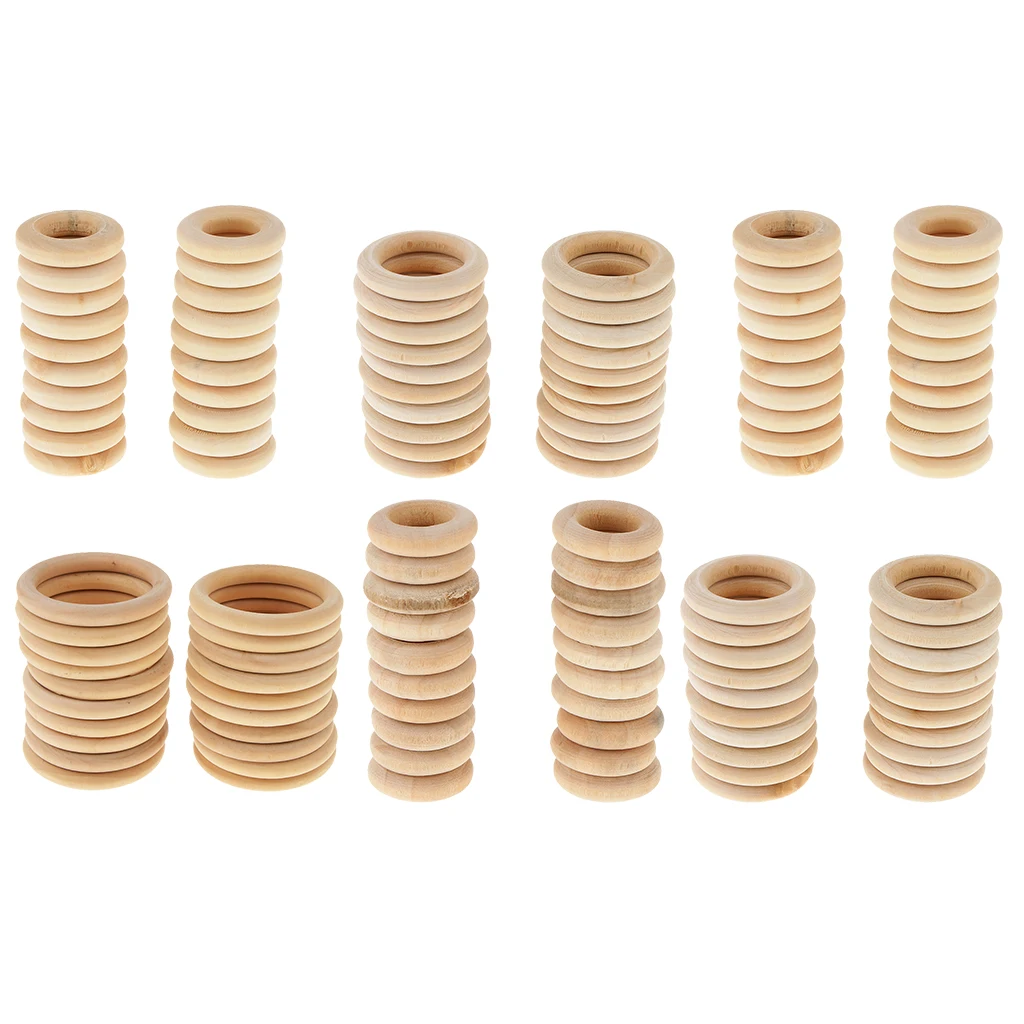 20Pcs DIY Handmade Jewelry Accessories Wooden Ring Necklaces Bags Pendants