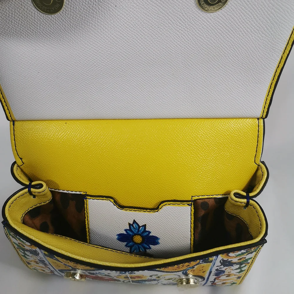 Ladies Handbags Rose Lady Shoulder Bag Tote Bag Leather Female Crossbody Brand Designer Yellow