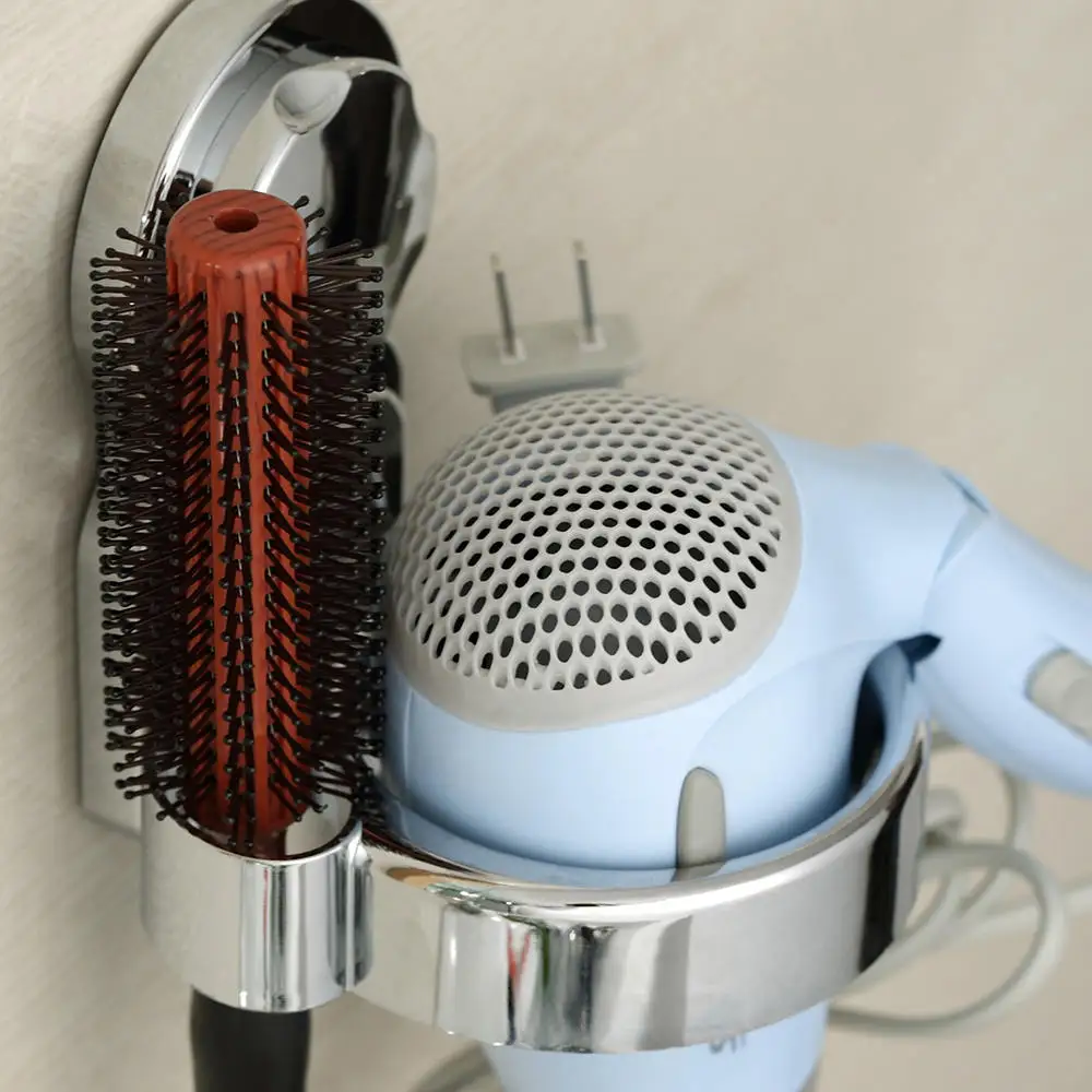 Multi-functional Strong Suction Cup Holder Storage Rack For Bathroom Wall Powerful Suction Up Hair Dryer Storage