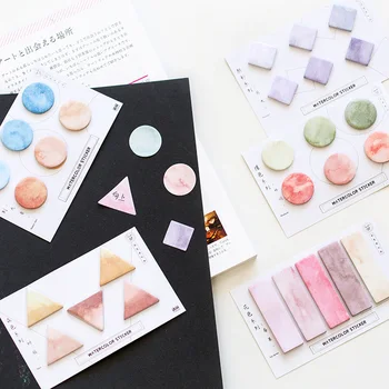 

Watercolor Style Different Shape Sticky Note Colorful Triangle Square Round Memo Pads