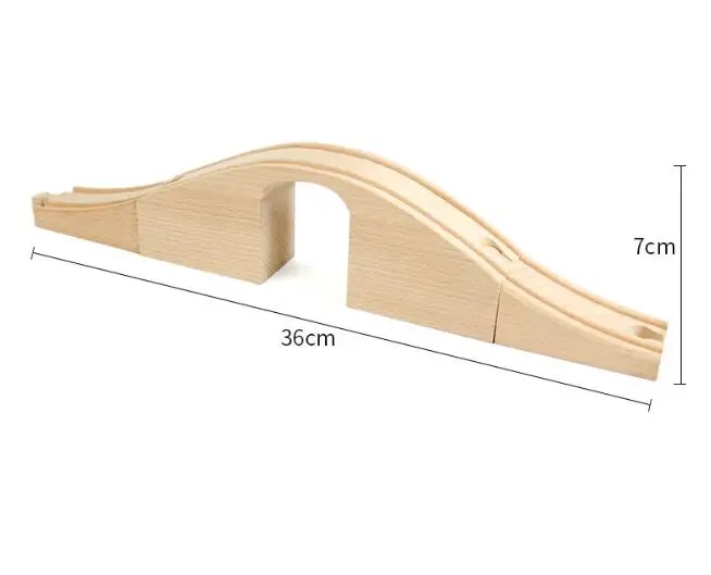15 Styles Wooden Train Track Railway Bridge Accessories Variety Train With Compatible Kids Assembly Toys Tunnel Cross Bridge - Цвет: Red