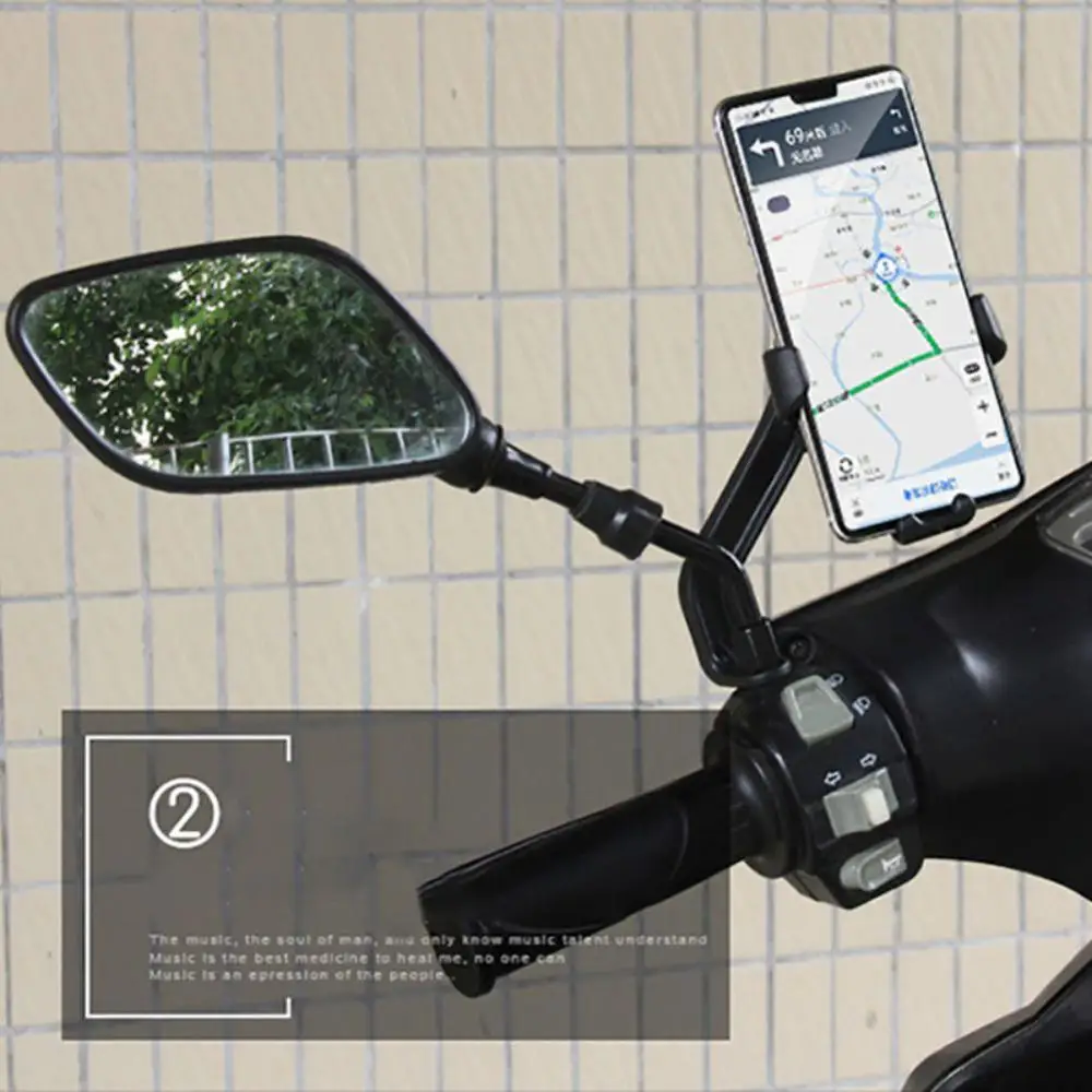 2 в 1 велосипед Мотоцикл держатель телефона 360 Поворотный руль велосипедный держатель телефона зеркало заднего вида мобильный телефон подставка держатель