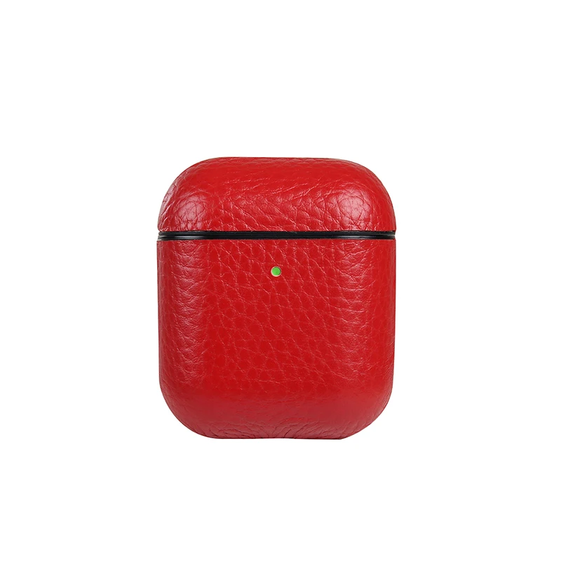 Высококачественный Bluetooth беспроводной Чехол для наушников для Apple Airpods роскошный винтажный защитный чехол из натуральной кожи для AirPods сумка - Цвет: Pattern 4 Red