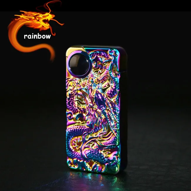 rainbow Usb зарядка двойная дуга плазма электронный импульсный Инфракрасный Индукционная зажигалка электрическая металлическая зажигалка подарок для друзей - Цвет: rainbow