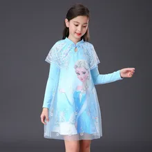 Платья принцесс Эльзы и Анны для девочек; рождественское праздничное платье для дня рождения; сезон зима-лето; одежда для костюмированной вечеринки с героями мультфильмов для подростков; Vestido 3