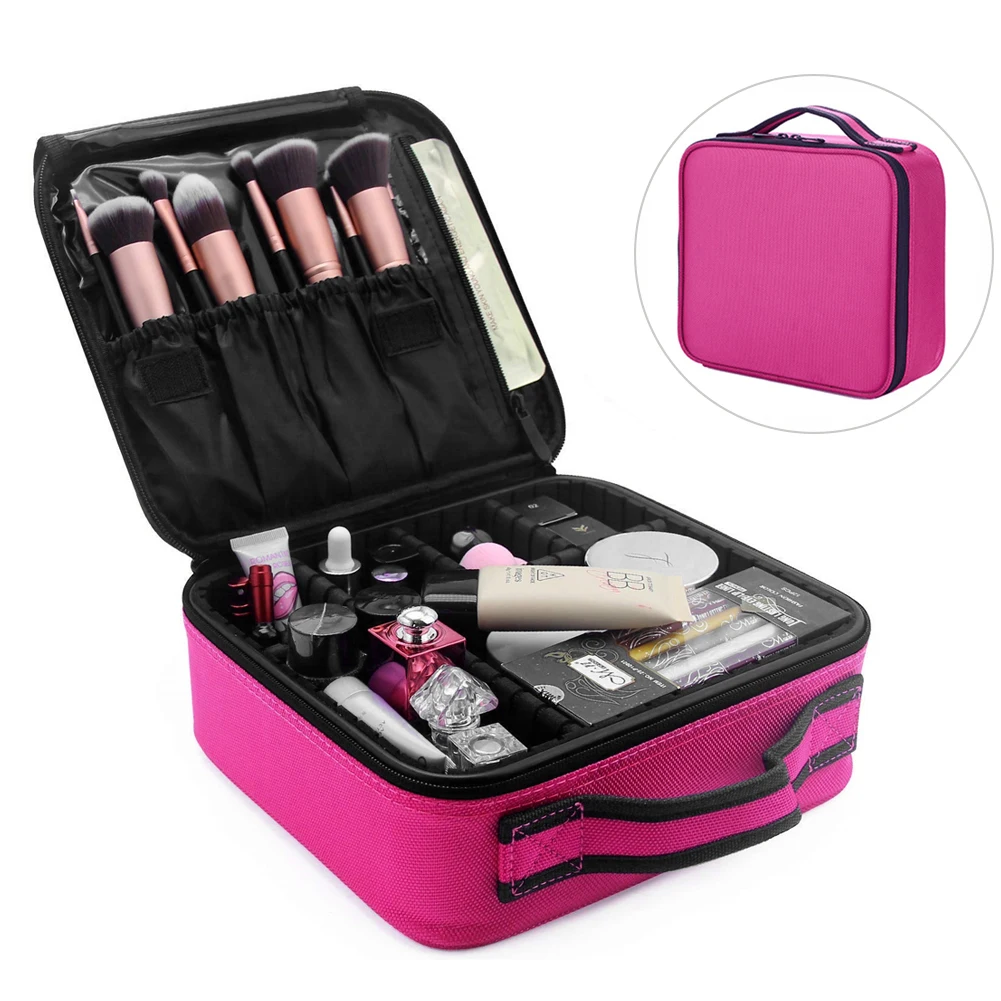 Accessories Case Makeup Bag Wash Zipper Jewellery Travel Organizer Necessity Cosmetic Handle Portable With Adjustable Dividers