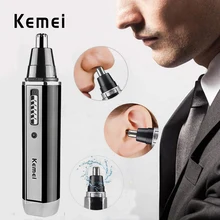 Kemei Rechargeable nose trimmer for men trim ear face eyebrow nose hair removal trimmer for wireless nose hair clipper shaver