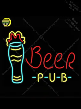 

NEON SIGN For Beer Pub With Glass NEON Bulbs Sign Lamp Neon Signs For Home Custom Business Signs Beer Signs Lighted Affiche Neon