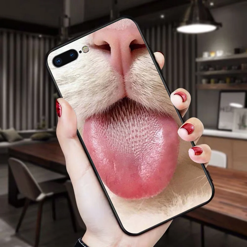 Для iphone 7 8 чехол Moe cat Обложка черный мягкий для телефона 7plus 8plus|Чехлы-накладки| |