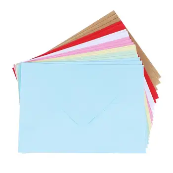

70pcs Color Blank Envelopes Color Double Adhesive Tape Greeting Cards Mini Envelopes Membership Card