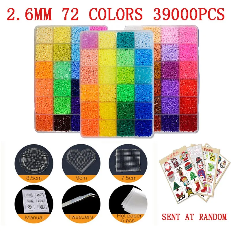 24/72 colors box set hama beads toy 2.6/5mm perler educational Kids 3D puzzles diy toys fuse beads pegboard sheets ironing paper 13