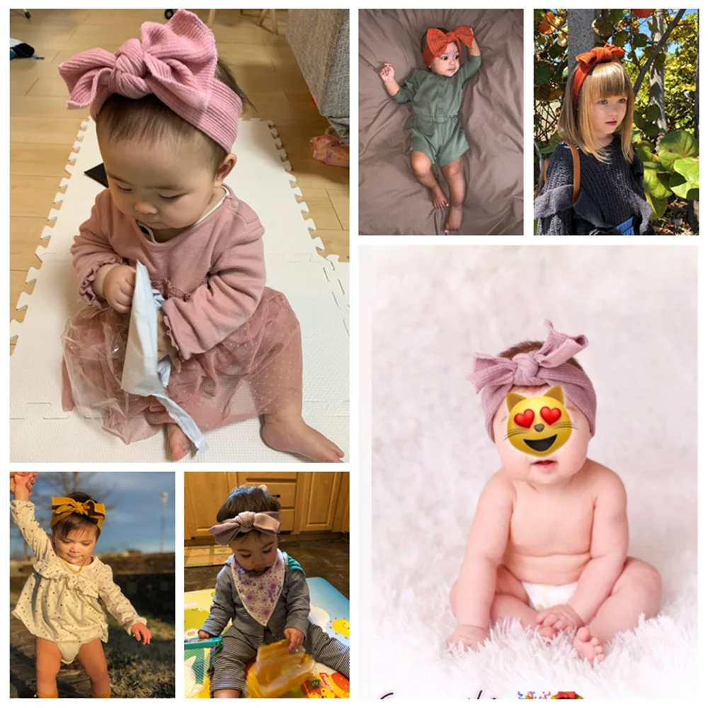 Осенне-зимняя однотонная Детская повязка на голову для девочек; мягкие эластичные повязки на голову для маленьких девочек; аксессуары для волос; повязка на голову
