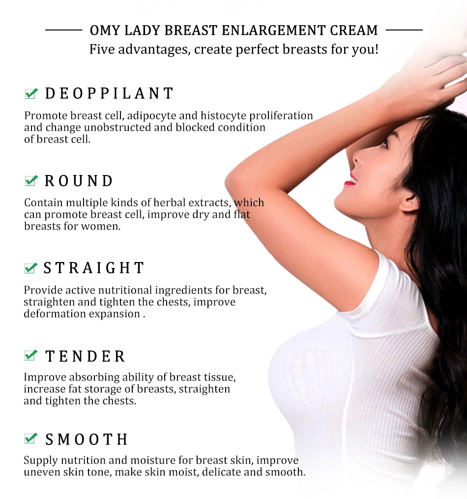 OMY LADY Breast Enhancement Cream Breast Enlargement Promote Female Hormones Breast Lift Firming Massage Best Up Size Bust Care