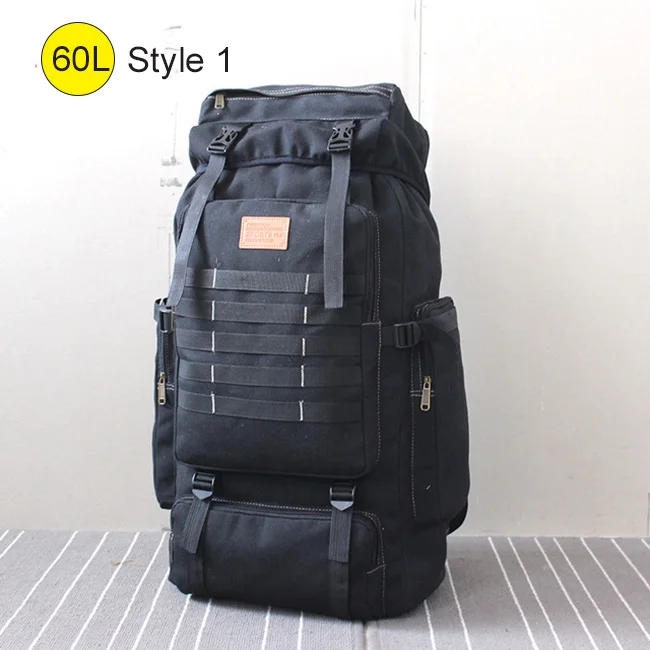 Style 1 Black 60л большая военная сумка, брезентовый Рюкзак, тактические сумки, походный рюкзак, армейский рюкзак Mochila Tactica, для путешествий, для мужчин, для улицы, XA84D - Цвет: Style 1 Black