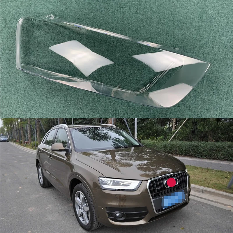Крышка передней фары для Audi Q3 2012-2015 прозрачная стеклянная фара фотомаска |