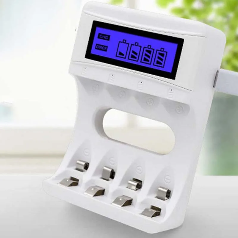 4 слота ЖК-экран Usb зарядное устройство для перезаряжаемые Aa/Aaa/Ni-Cd/Ni-mh