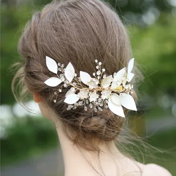

NPASON 2019 Newest Wedding Bride Alloy Flowers Hair Clips Women Crystal Hair Jewelry Accessories