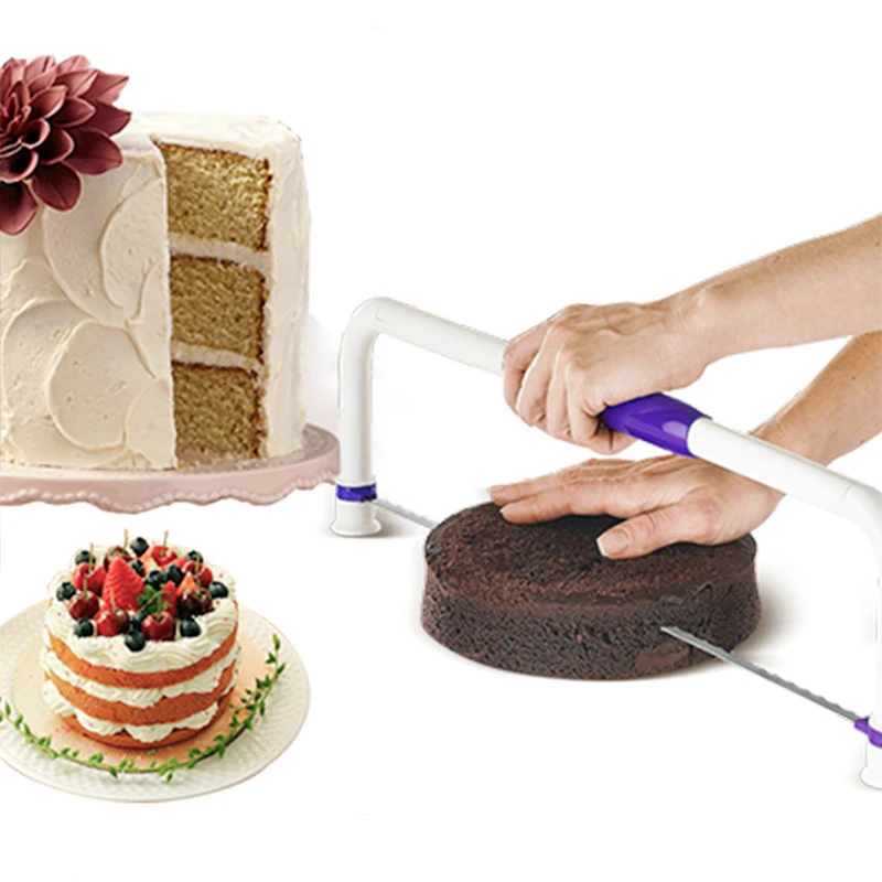 Diviseur Gâteau Coupe-Fil Réglable - Trancheur Outil Pâtisserie facilement  à nettoyer – pâtisserie sera un grand plaisir et vos gâteaux réussiront  parfaitement à l'aide du coupeur de fil : : Cuisine et