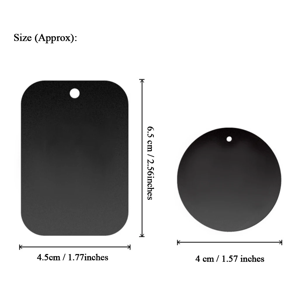 Besegad 4 шт портативная сменная металлическая пластина с самоклеющейся функцией для магнитного магнита Автомобильный держатель для телефона стойка Черный