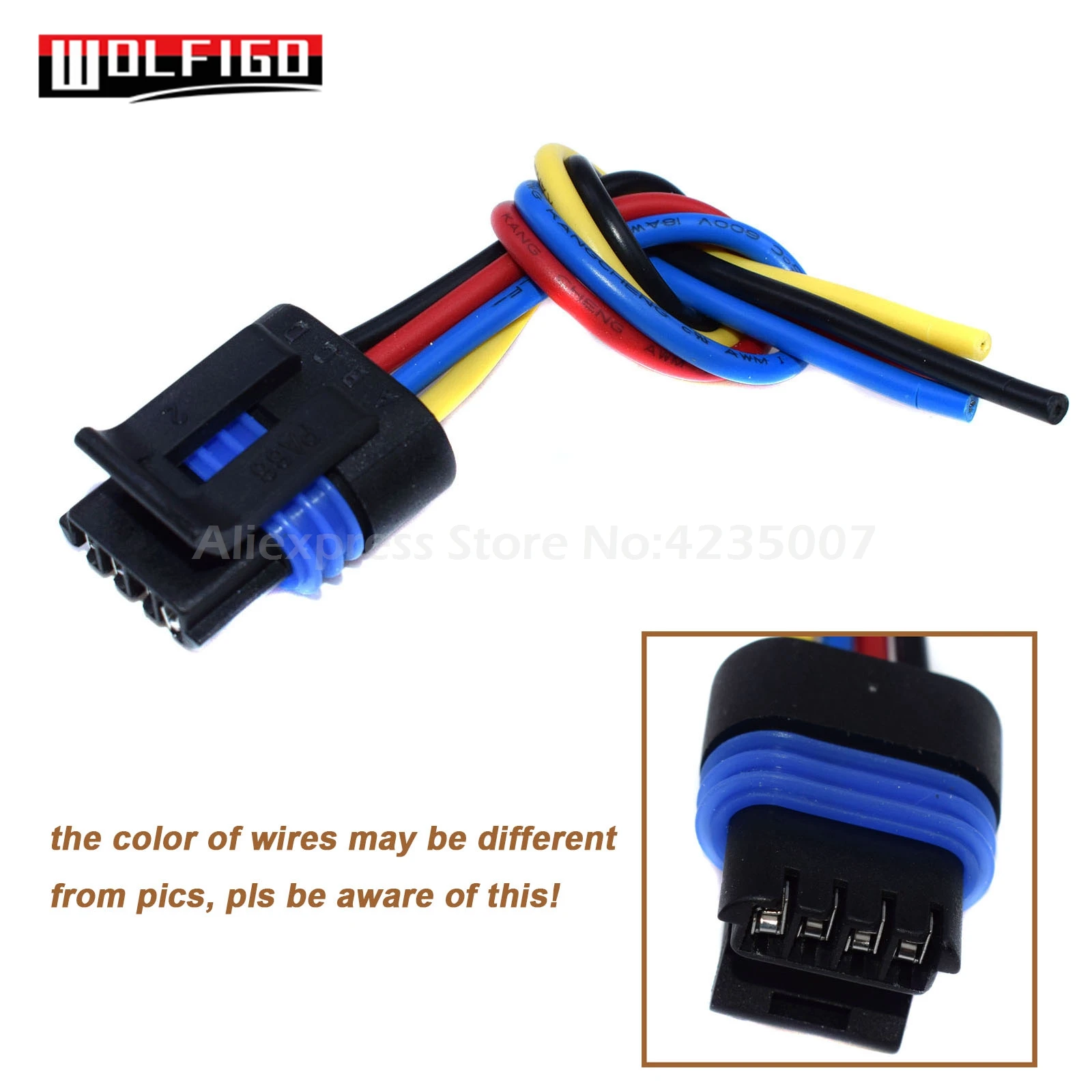 

WOLFIGO 1 / 5PCS For LT1 LT4 LS1 G-M Idle Air Control (IAC) Valve 4-Way Connector Pigtail PT2296,88862215,12102678,12124885