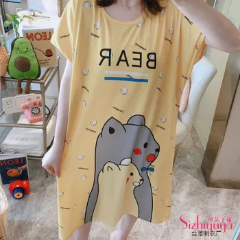 

Summer Duplex Printing Plus-sized QMilch Cartoon Short-Sleeved Fat mm Loose and Nightdress Wholesale ligerie