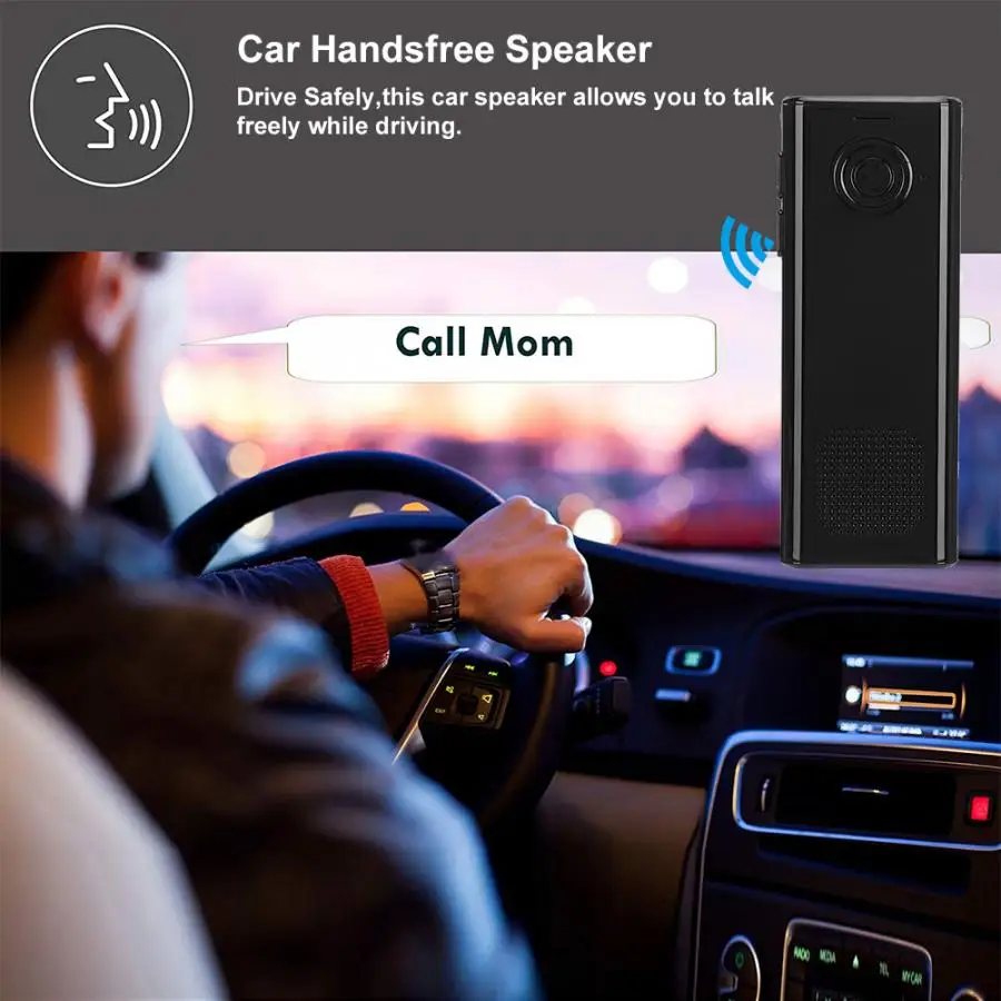 Солнцезащитный козырек автомобильный Bluetooth Hands-Free Kit 1-2 перезаряжаемый автомобильный музыкальный приемник с динамиком