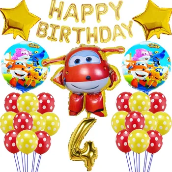 

39Pcs 3D Super Wings Balloon Jett balloons Super Wings toys Birthday Party 32 inch Number Decorations kids toy Balloons supplies