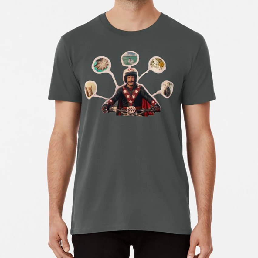 Mari Kita Melompat T Shirt Fan Art Andy Samberg Hot Rod Stunt Man Evel Knievel Sepeda Melompat T Shirt Aliexpress