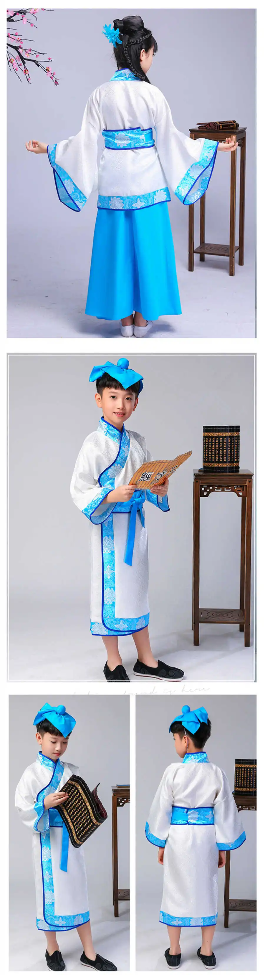Китайский Hanfu платье Чонсам для девочек, китайское платье школьная Униформа детская традиционной культурой страны, новогодние костюмы для детей, Костюмы