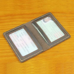 Handcrafted Crazy Horse Leather Card Wallet & ID Holder (Coffee)
