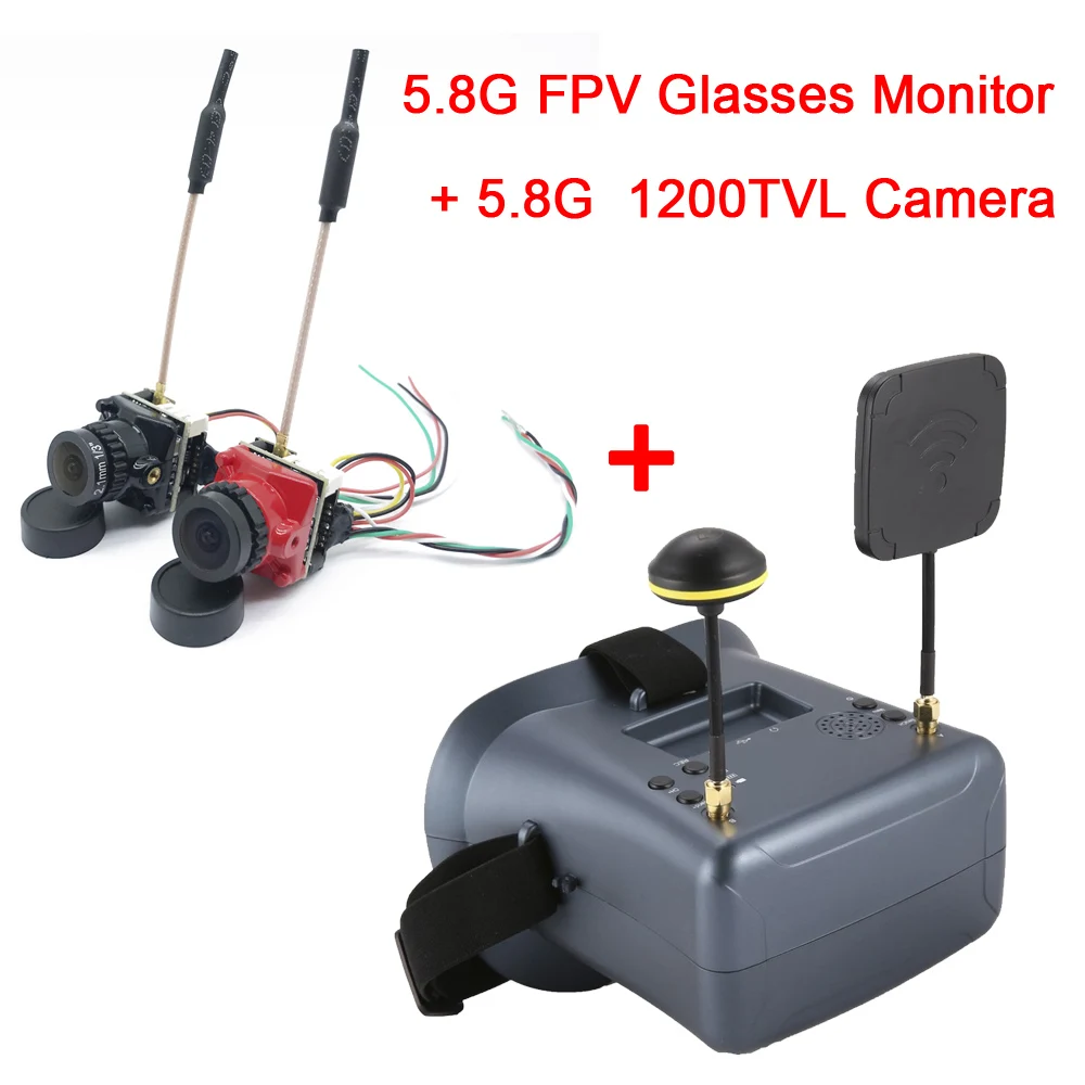 Новые FPV VR очки с DVR авто-поиск 5,8G 40CH FPV очки HD яркость lcd 2000mA и 25/100/200mW камера передатчика