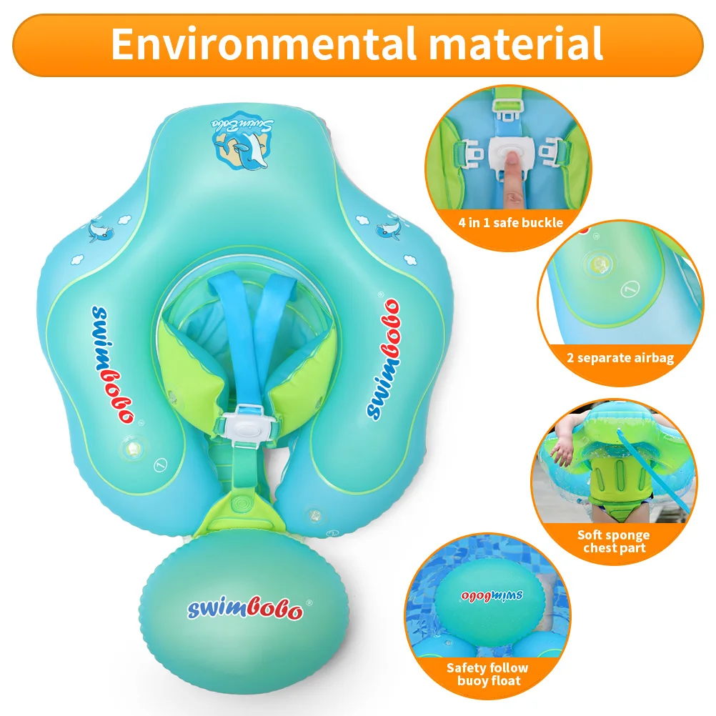 Baby Swimming Float Ring Inflatable Infant Floating Kids Swimming Pool Accessories Circle Bathing Inflatable Double Raft Rings 3