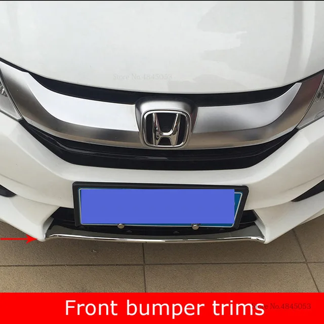 Front Bumper AITWATT ABS хромированные защитные полосы для Honda City передний бампер передний средний гриль отделка полоски стайлинга автомобилей - Цвет: Front Bumper