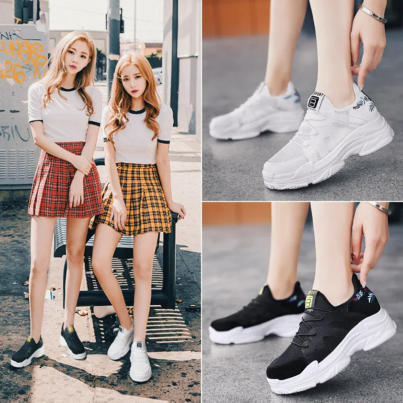 

2019 Japanese-style BF Style Street Snap No Good Korean-style Running Shoes Ulzzang Harajuku-Style Versatile Soft Girl Women's A