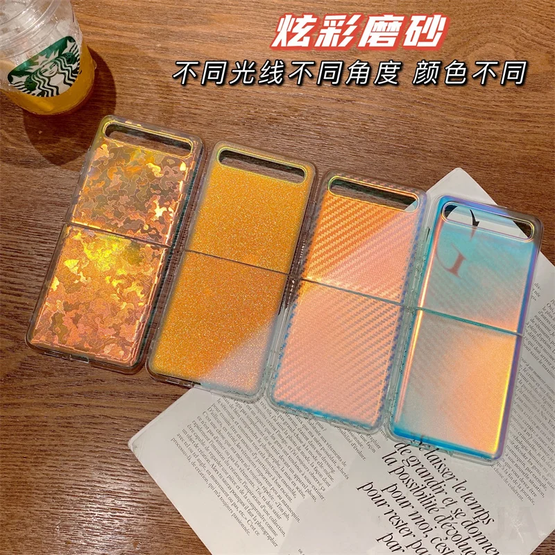 Роскошный прозрачный лазерный чехол для телефона Samsung Galaxy Z Flip 3 мягкий ZFlip3 Flip3 |