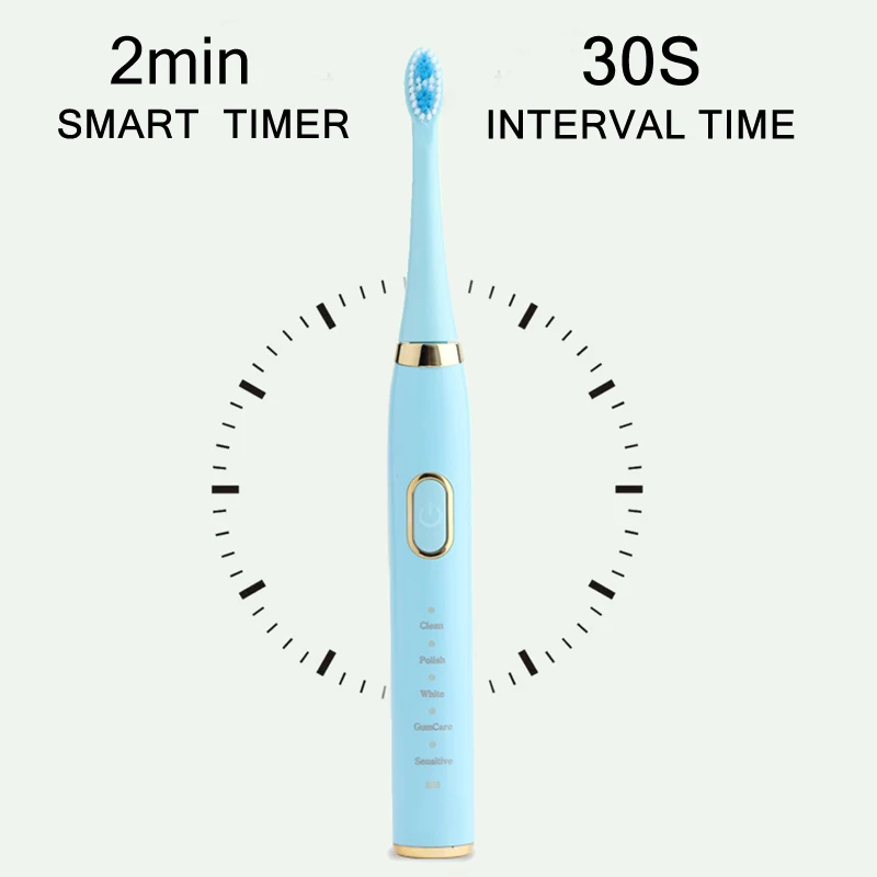 electric Tooth brush USB Rechargeable 5 Sonic Modes + 5 Replacement Heads Waterproof Timer Automatic Tooth Brush electric Tooth brush USB Rechargeable 5 Sonic Modes + 5 Replacement Heads Waterproof Timer Automatic Tooth Brush