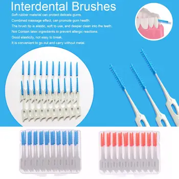 

40pcs Interdental Between Teeth Floss Brush Elastic Massage Gum Toothpick