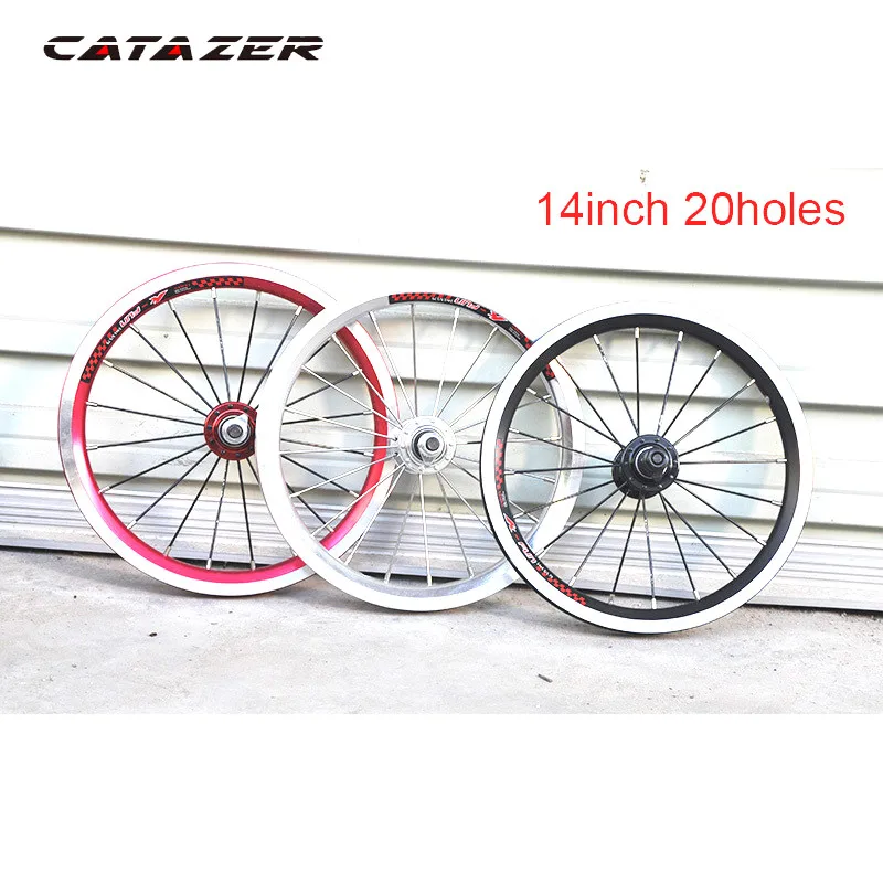 4 Bearing 14 Inch Alumilum Alloy Child Bike Wheelset 20h V Brake Kids