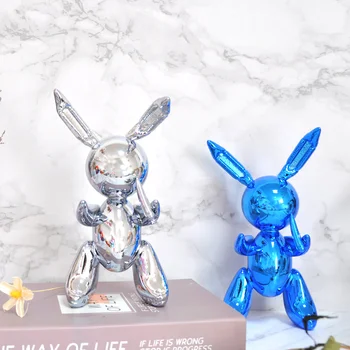 

Abstract Plating Art Rabbit Figurine Bunny Art Sculpture Home Decorations Resin Crafts Ornament R1782 Animal Retail BOX Europe