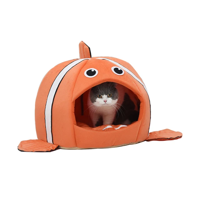Cats Sleeping Bed  Pet Products Cave Hammock For Basket Nest Small Dogs Accessories Townhouses Lovely Fish Kitten Winter Tent 3