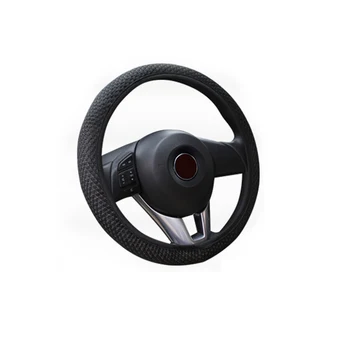 

Car Auto 36/38cm Universal leather Elastic Handmade Skidproof Steering Wheel Cover
