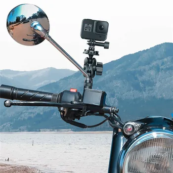 

Motorcycle Rear Mirror Mobile Phone Navigation Holder 360 Degrees Rotation Fixing Bracket for Gopro 8 7 6 5 Action Sports Camera