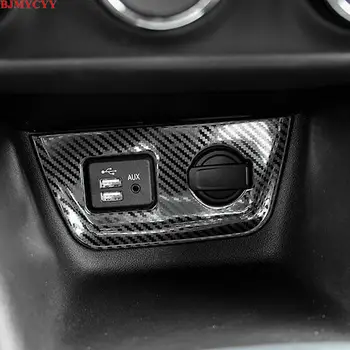 

BJMYCYY Automobile cigarette lighter panel carbon fiber stainless steel decorative frame for Chevrolet Trax 2019