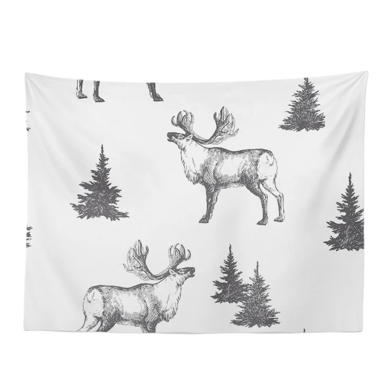 Классический гобелен с животными Мопс шляпа птица кошка Moose лук гостиная настенные декорации суккулент Подарочная коробка полиэфирное одеяло