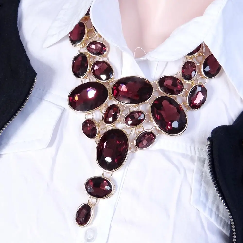 Tuliper Ретро винтажный чокер ожерелье из хрусталя для женщин вечерние ювелирные изделия подарок колье